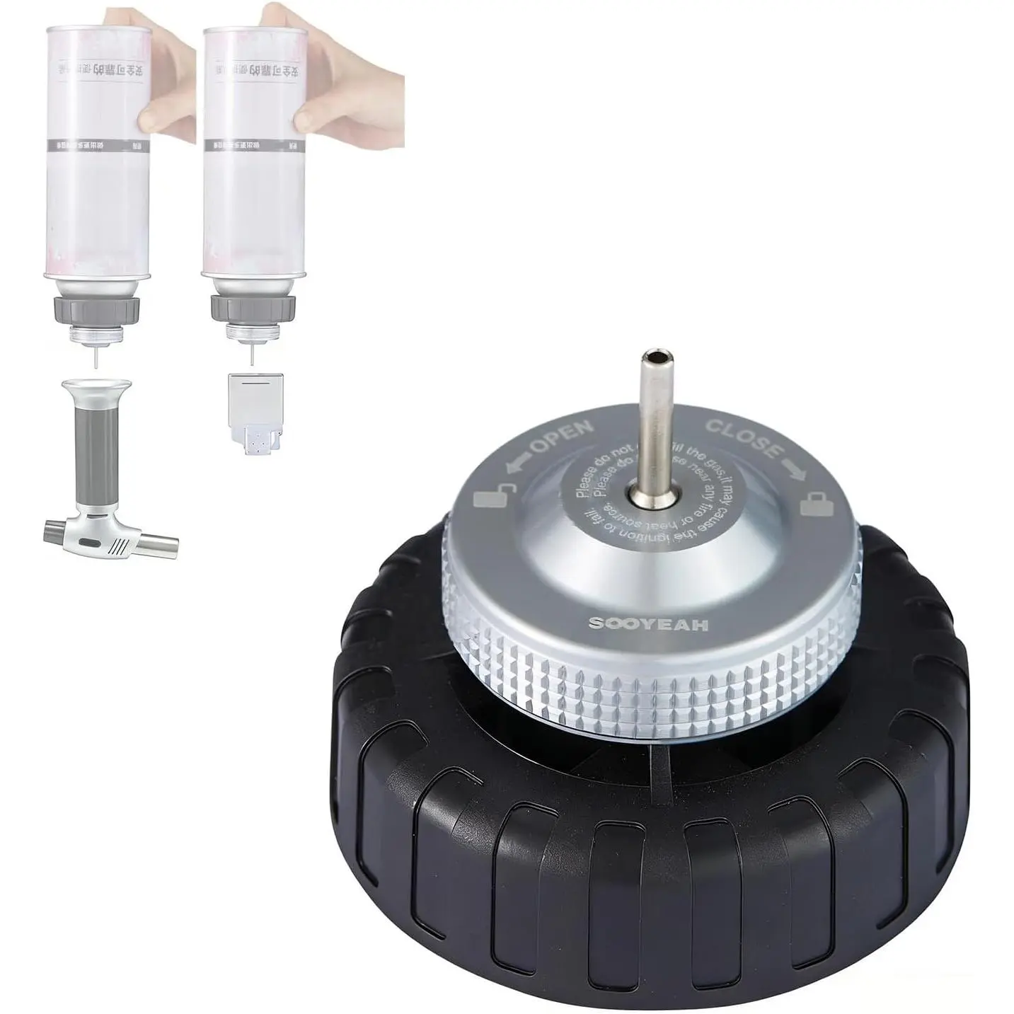 Butane Fill Adapter Gas Refill Adapter for Butane Lighters/| Butane Nozzle Fill Adapter Tip, Convert Cassette Canister Into Inflatable Tank, Gas Canister Not Included