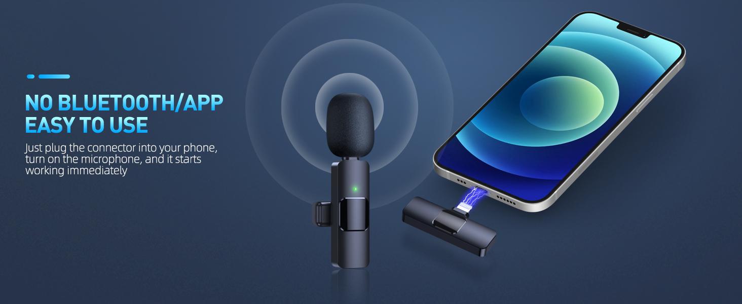 2Pack Professional Wireless Lavalier Lapel Microphone for iPhone, iPad - Cordless Omnidirectional Condenser Recording Mic for Interview Video Podcast Vlog,TikTok