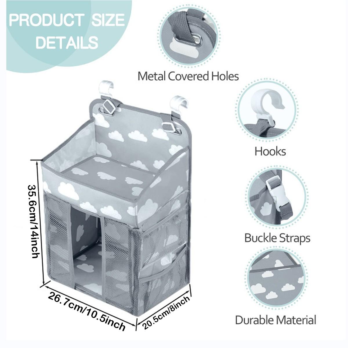 Multifunctional Bedside Storage Bag, Foldable Basket, Baby Diaper Organizer, Home Storage, Toy Holder, Holds Bottles, Diapers, Tissues