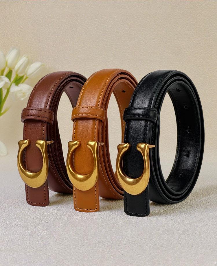 Women's C-Type Buckle Belt, Classic, Adjustable Waistband for Jeans and Formal Pants, Essential Wardrobe Item