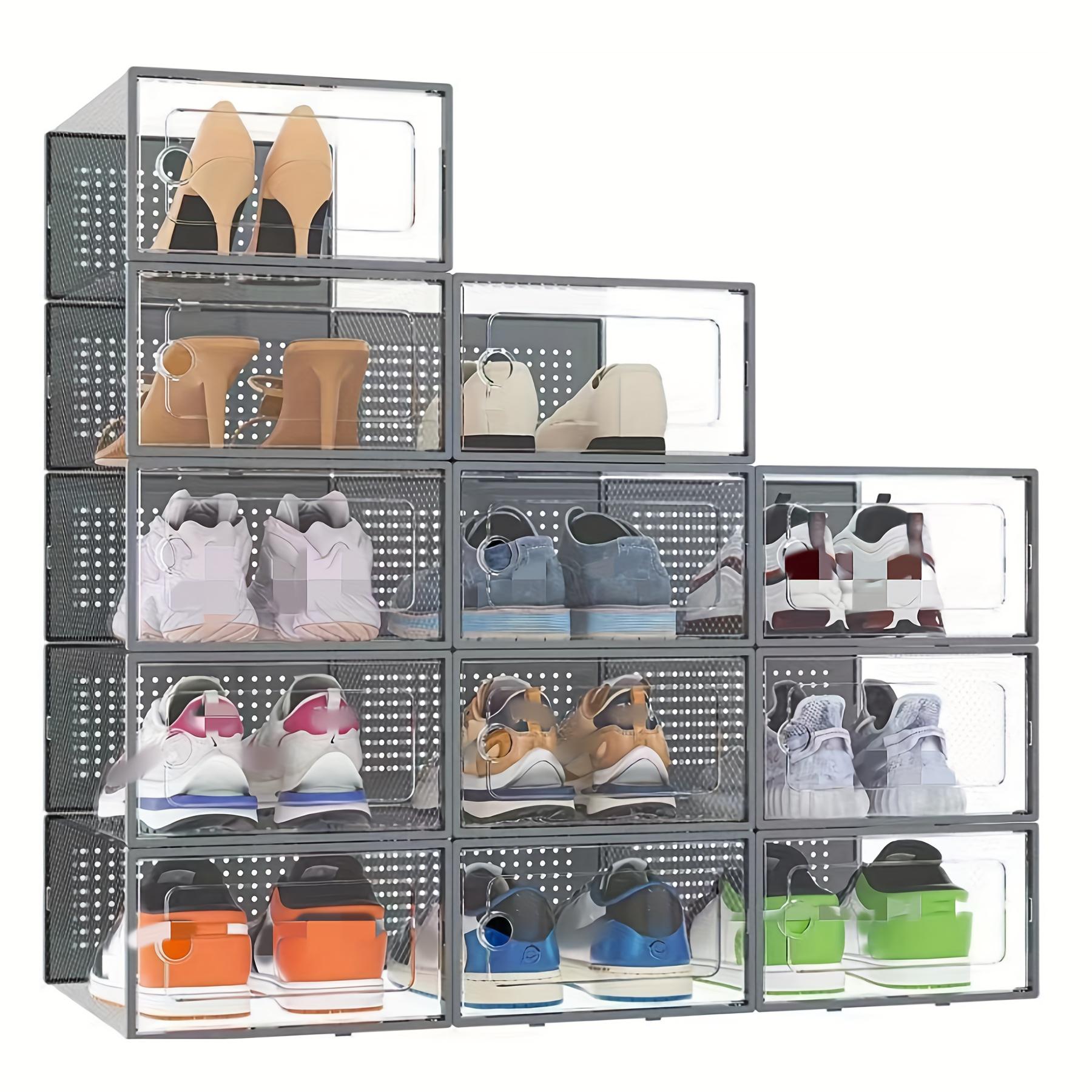 Shoe cabinet storage shoe artifact, can be stacked transparent shoe box 6/12 pieces | storage shoe rack, shoe display rack, installation is very simple