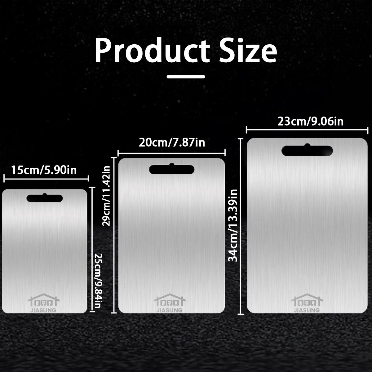 3PCS Stainless Steel Cutting Board Set S+M+L Sizes Food-Grade Metal Chopping Boards for Meat Vegetables & Ultrathin & Durable, Portable & Rust-Resistant Easy to Clean More Edge-Smoothing Kitchen Tools - Kitchenware  #Summervibes