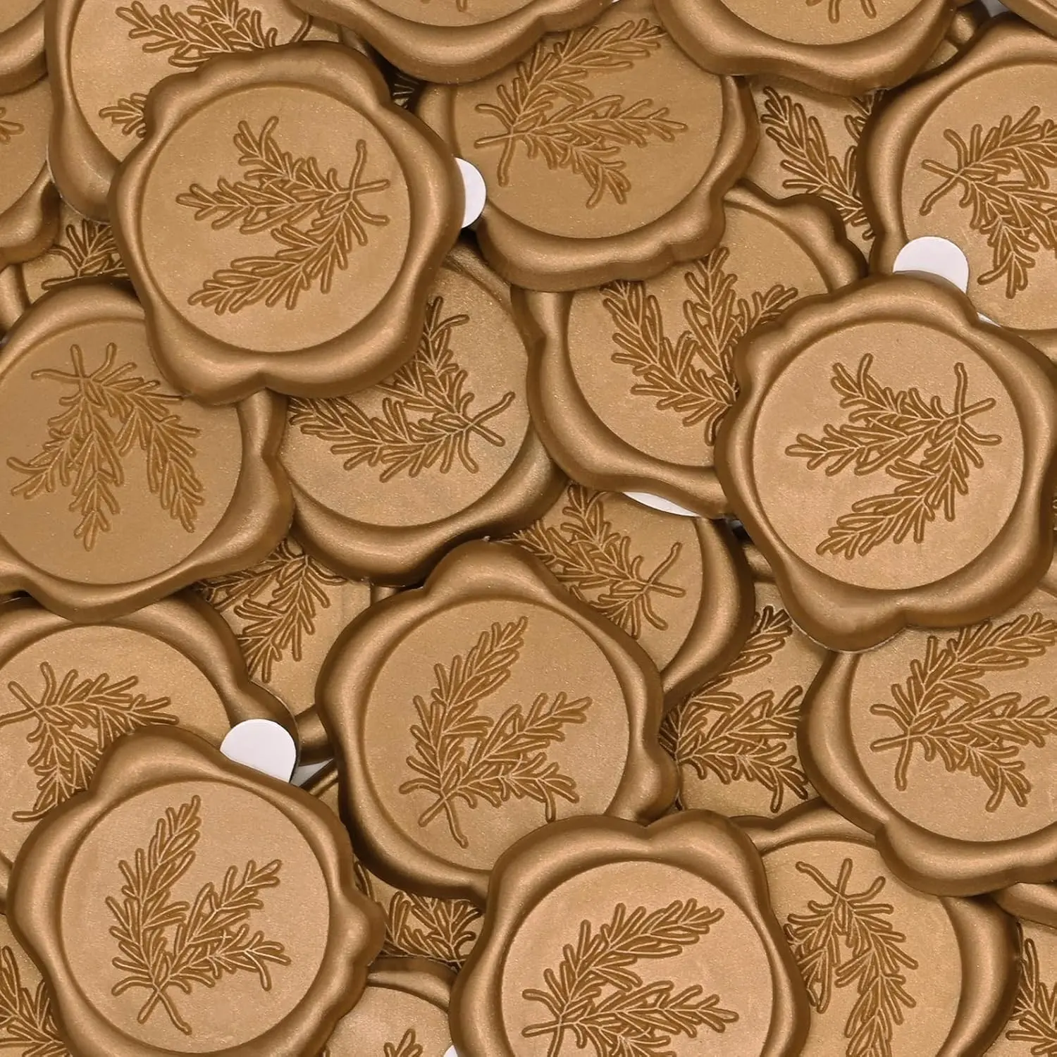 10pc Light Gold Self-Adhesive Wax Seal Stickers for Envelope Seals Wedding Invitations and Cards