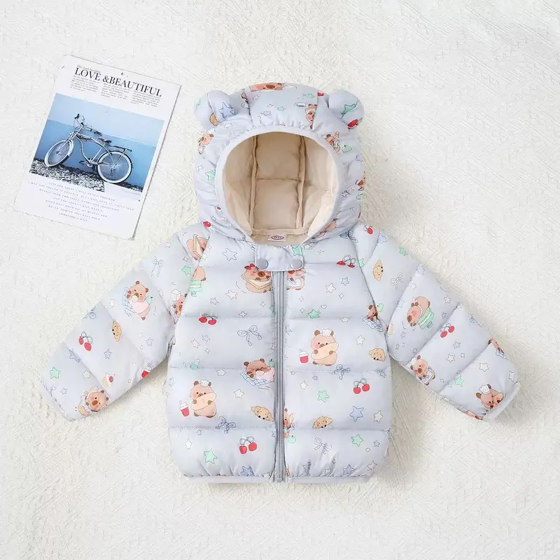 DX Children's down and cotton jackets, children's clothing for spring and autumn, winter, new cartoon style, children's cotton jackets for boys and girls, lightweight jackets for boys and girls