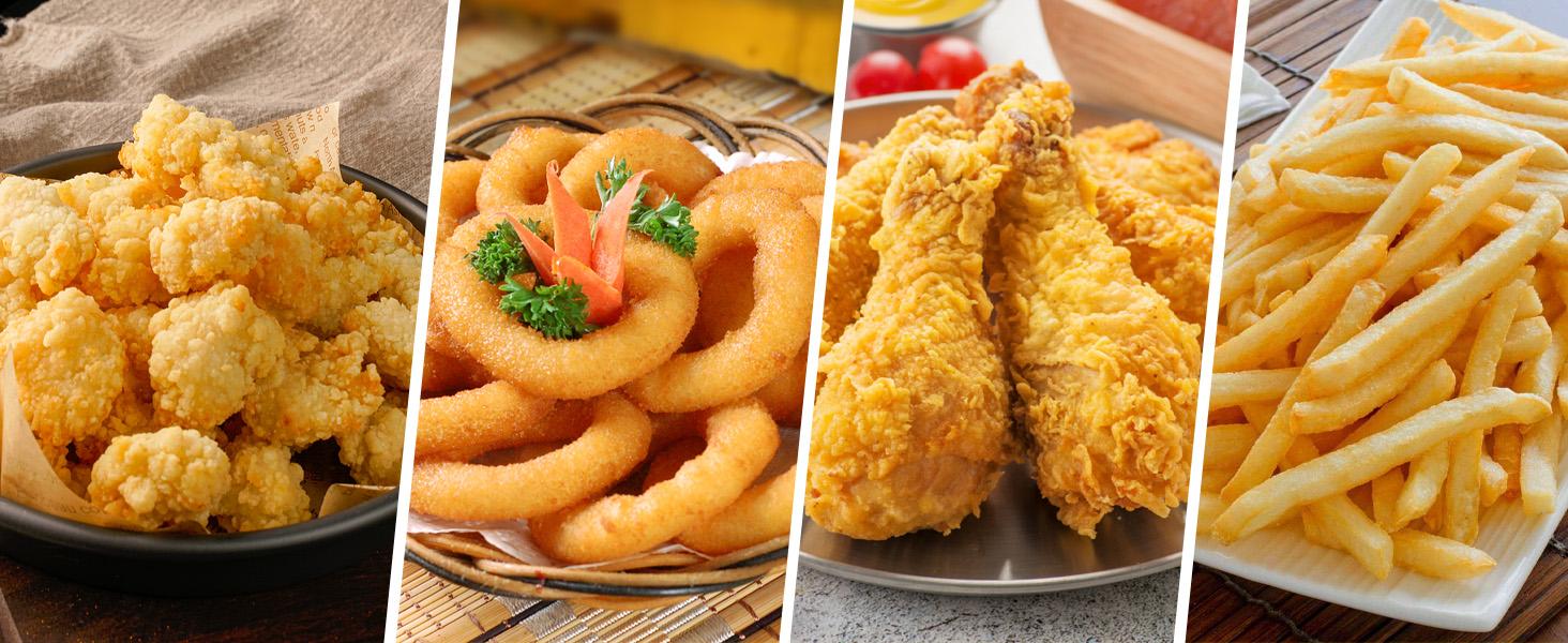 Kerilyn 3.2Qt/5.3Qt Deep Fryer with Basket, Stainless Steel Electric Oil Fryer 1700W Electric Deep Fryer with Time & Temperature Control for Home Use, 3 Frying Baskets, Lid with View Window and Odor Free Filter, Stainless Steel,