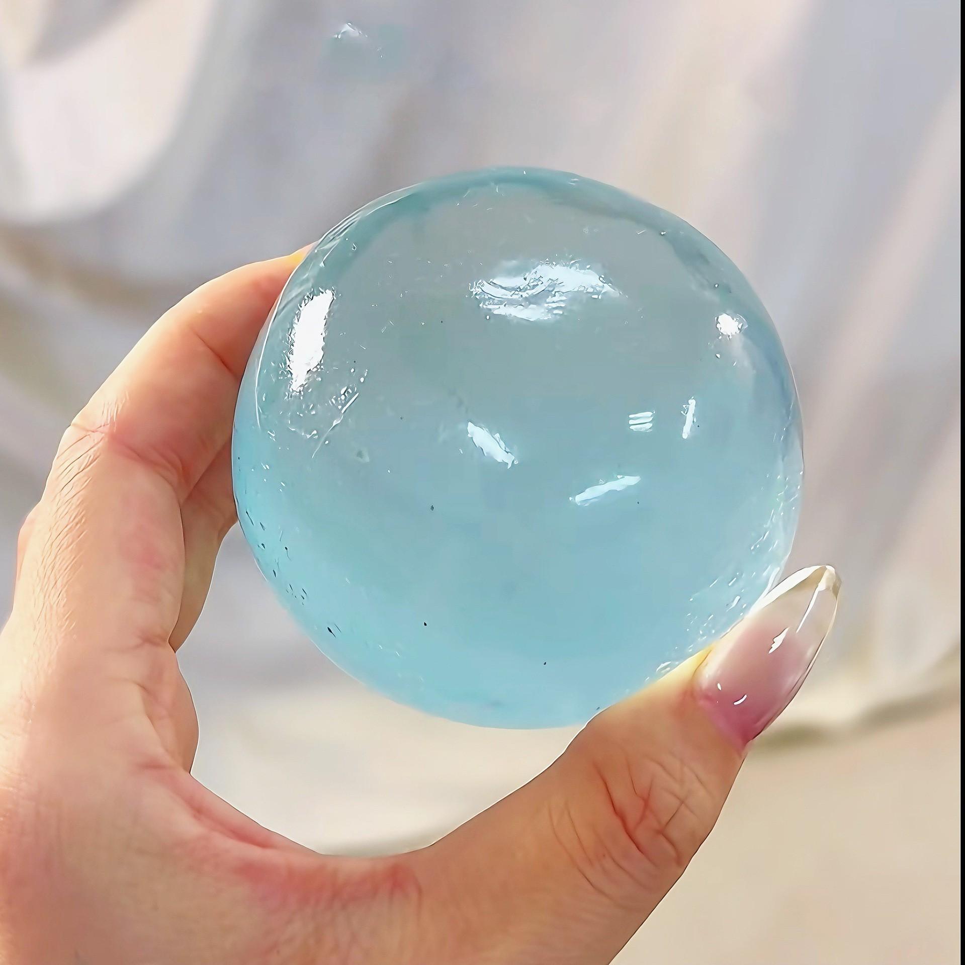 Blue/Pink Coconut Oil Slow-Rebound Squeeze Ball – 6cm Stress Relief Toy, suitable for anxiety relief, ideal for adults, teenagers, and those with autism sensory needs, a perfect holiday gift marble ez Handmade Grape Crystal Mochi Set Glutinous Rice Cake