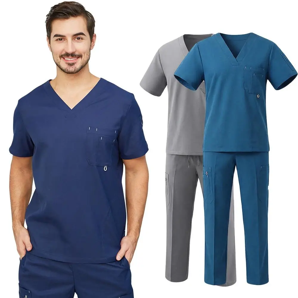 Engineered™ Tooth Doctor Scrub Uniforms Set for Men Surgical Pajamas Anti-Static Durable Hospital Nursing Clothes 9901
