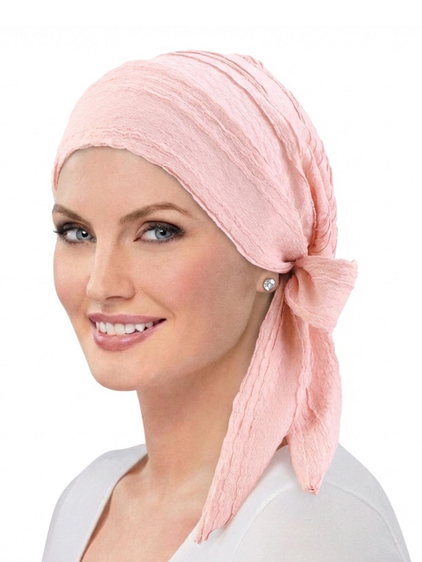 New Folded Draped Headscarf Hijab Turban Hat Adjustable Wraparound Hair Protection Cap, Stylish and Functional Accessory for Daily Use