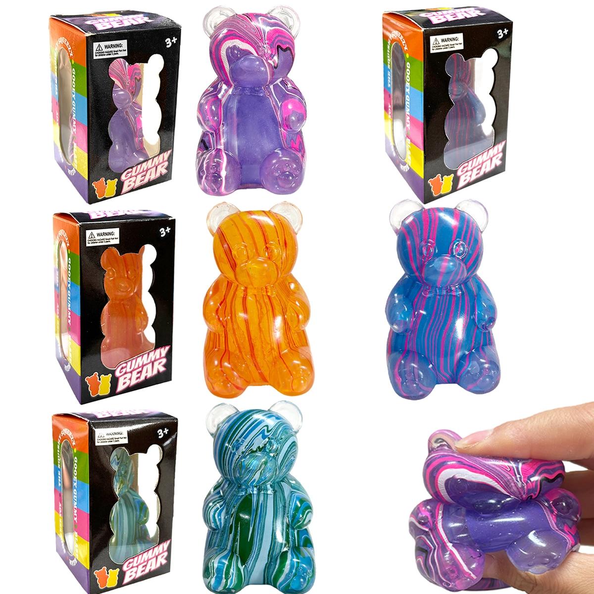 Cute Bear-Shaped Squeeze Sensory Stress Relief Toy, Soft Gel Fluid Teddy, Anxiety Reducing Ball, Birthday Gift, Party Filler, Decompression Squeeze