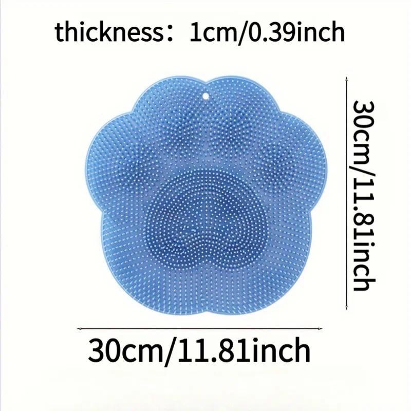 1 Pack Silicone Shower Foot Scrubber Mat, Multi-function Back & Foot Massager Pad Non-slip Bathroom Shower Accessory