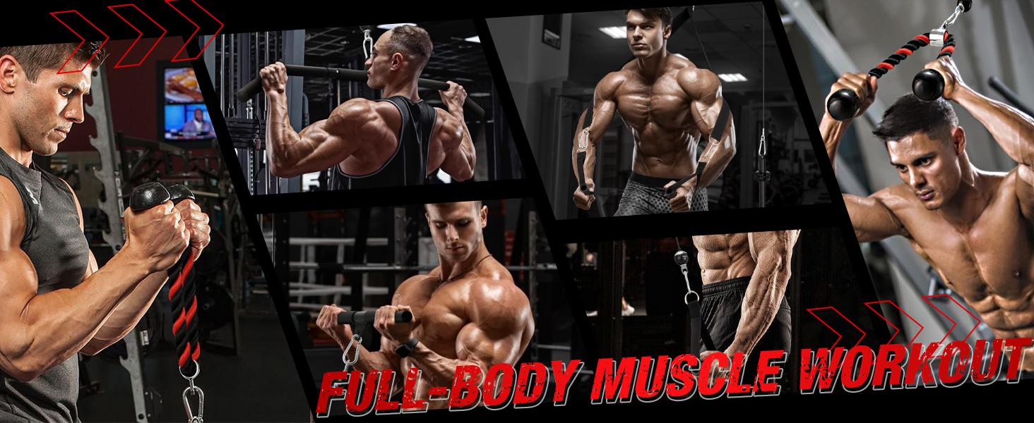 MIKOLO Fitness LAT and Lift Pulley System, Dual Cable Machine(70'' and 90'') with Upgraded Loading Pin for Triceps Pull Down, Biceps Curl, Back, Forearm, Shoulder-Home Gym Equipment(Patent)MIKOLO Outdoorfun