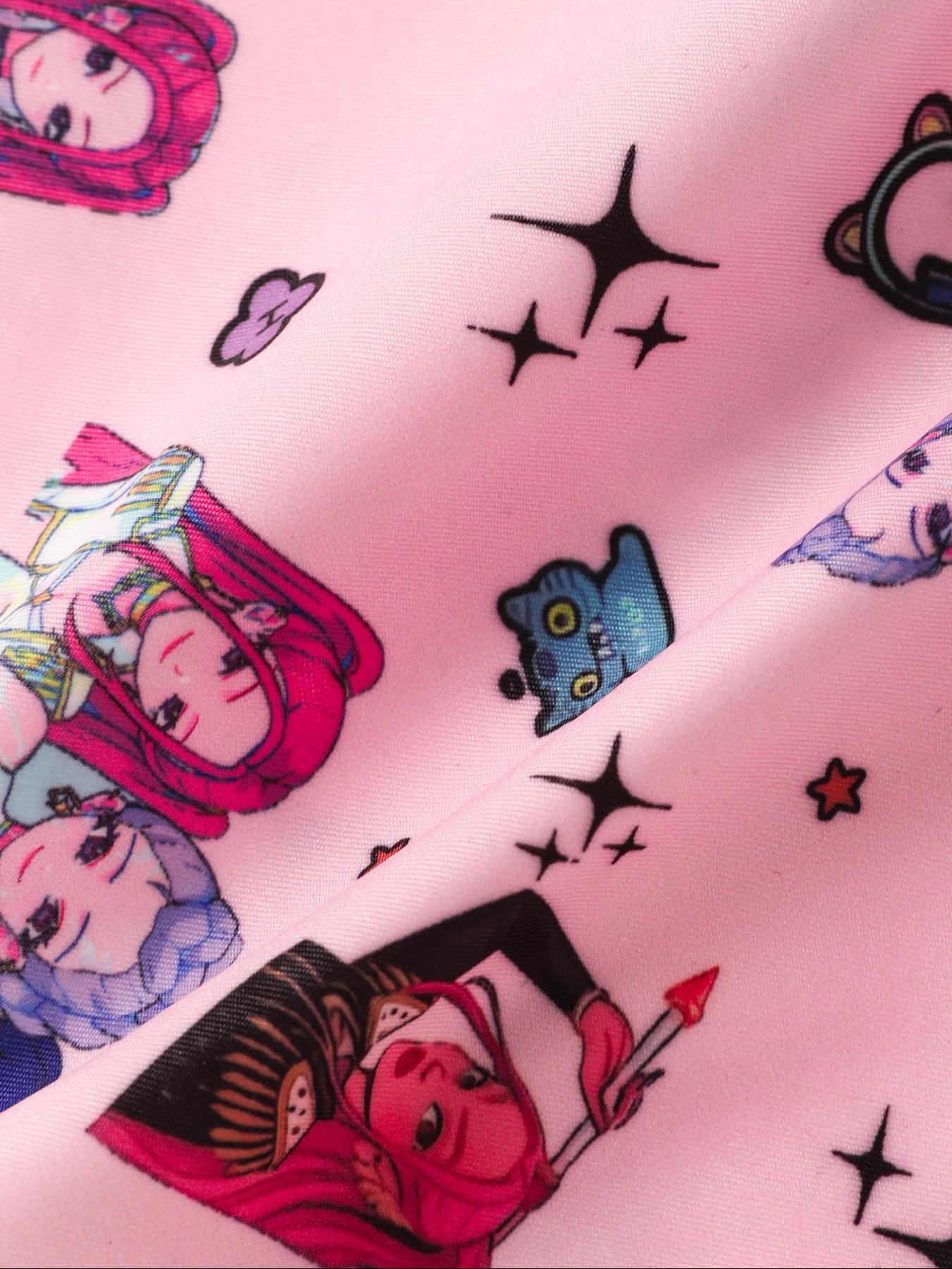 K-Pop Demon Hunter, Women's Breathable V-Back Ice Silk Panties, Fitted Casual Underwear for All Seasons, Extra Thin Comfortable Ladies Lingerie Set, Soft Breathable Knicker