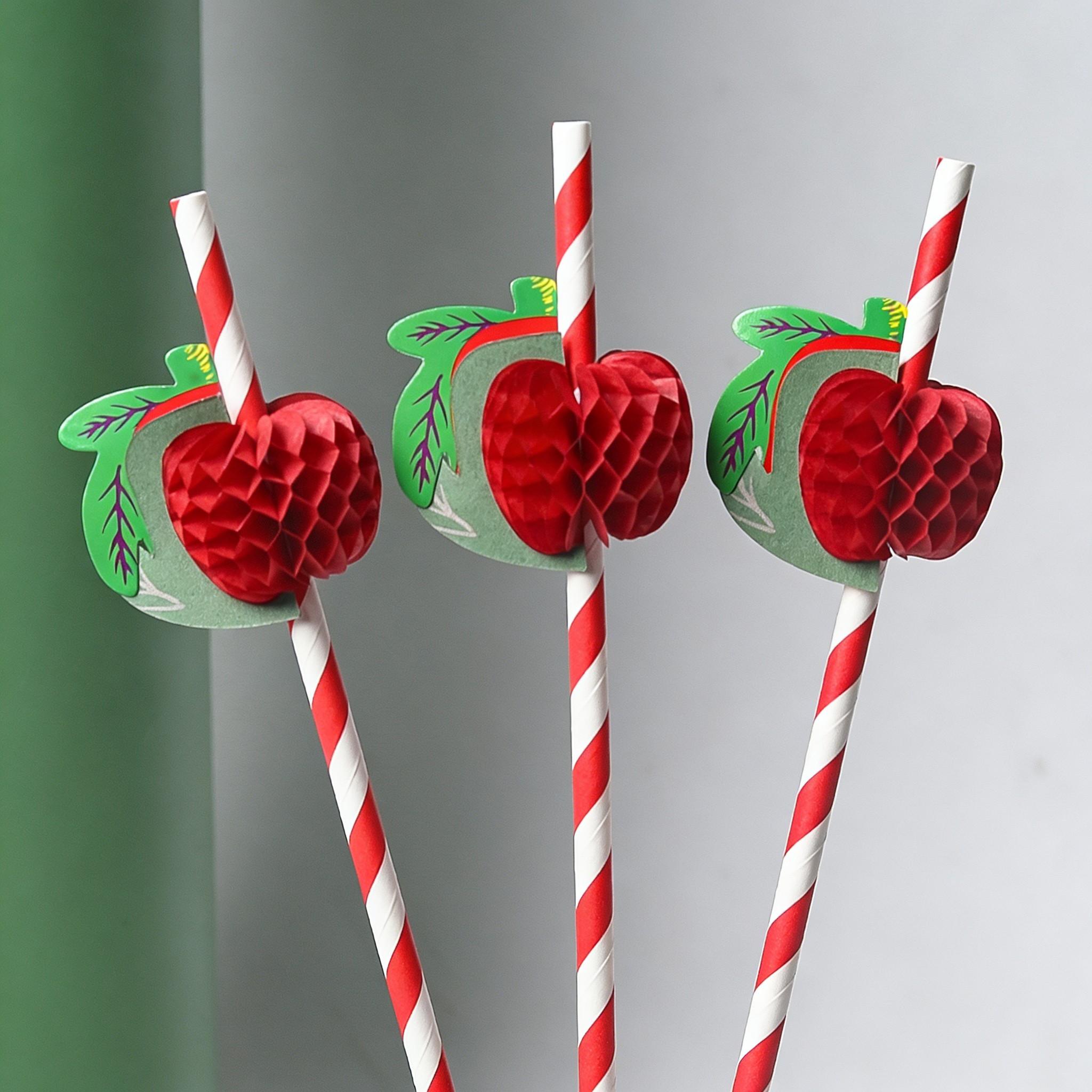 10/20/30/50pcs Disposable Biodegradable Paper Straws, Food Grade Party Decorations, Dessert Juice Drink Creative Shapes