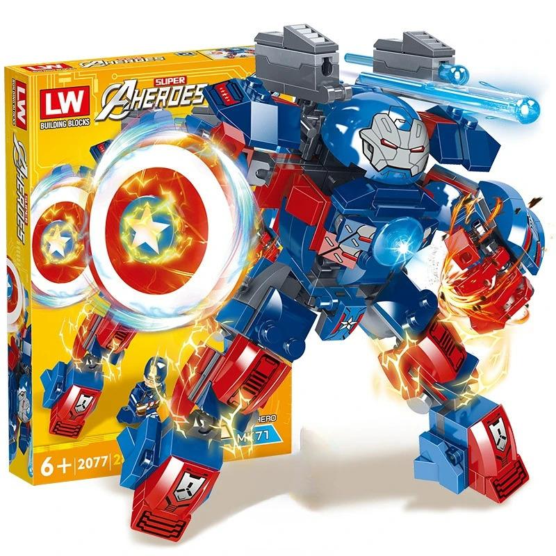 Lewan 2077 Steel Mech American Team Killer Assembled Building Blocks Boy Toy Gift Compatible with Lego