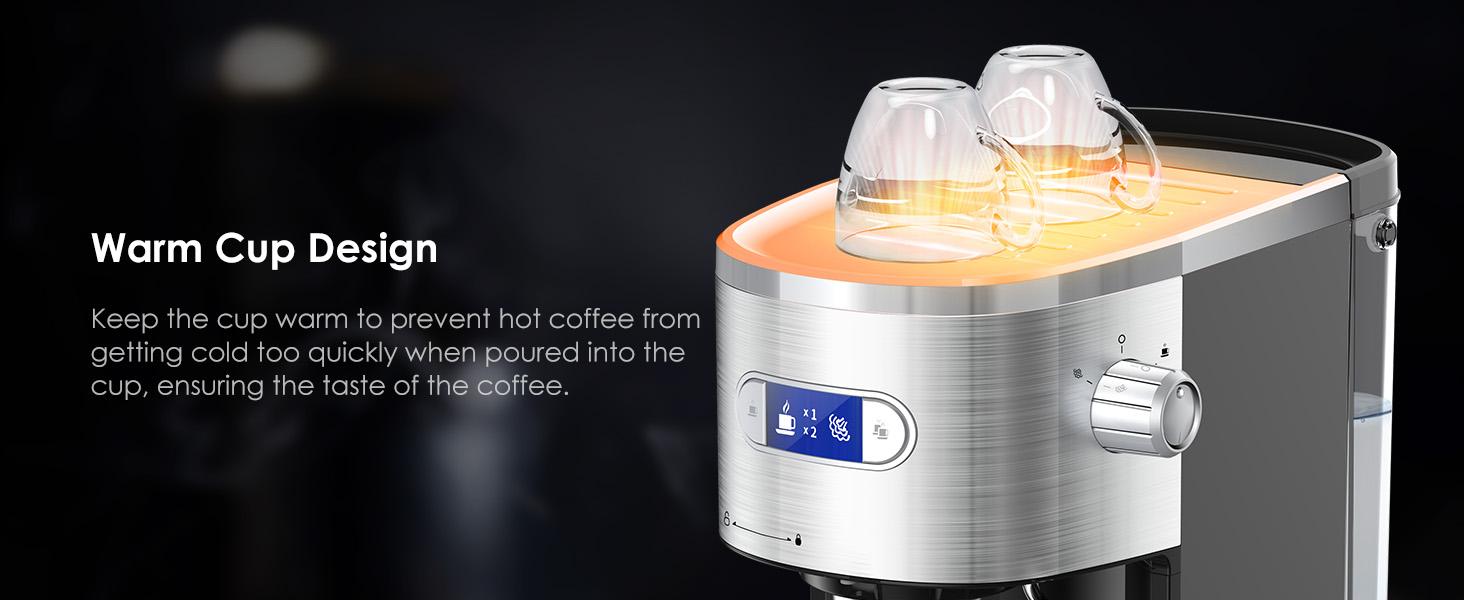 COWSAR Espresso Machine 20 Bar, Semi-Automatic Coffee Maker with Milk Frother Steam Wand, Nespresso Capsule Compatible, 45 oz Removable Water Tank for Cappuccino, Latte, Home,1350W