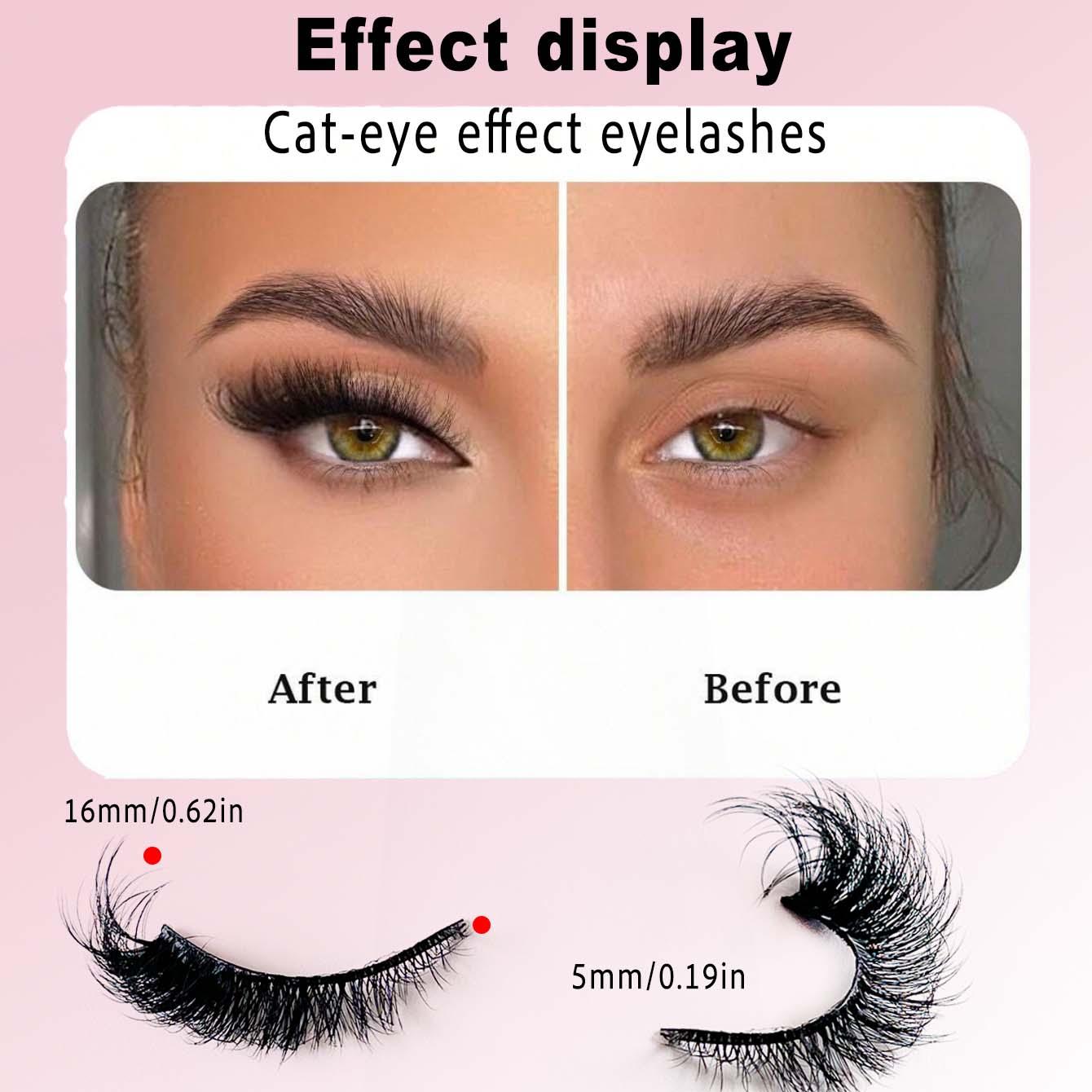 5 Pairs Voluminous Cat Eye False Lashes, Lightweight Soft Dense Long-Lasting, Perfect for Daily Wear, Dates, Weddings, Festive Parties