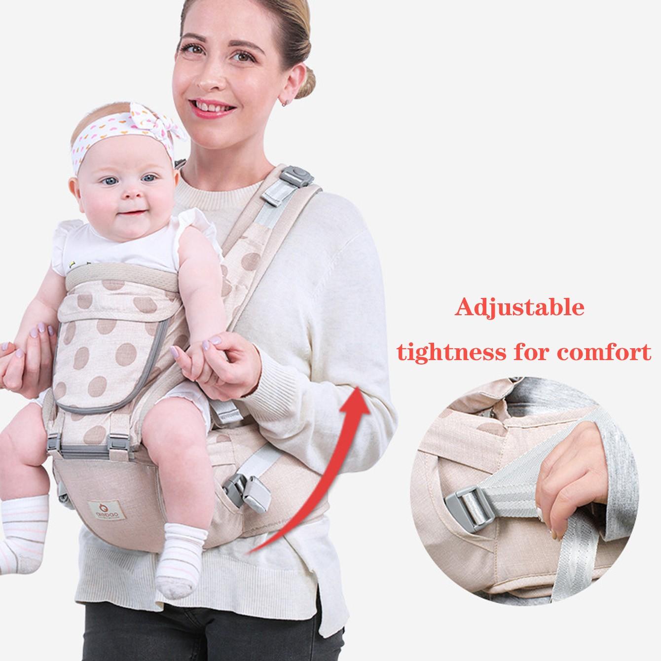 Baby Carrier Comfortable Newborn Backpack Ergonomic Infant Wrap Carrier Head Support 4-In-1 Convertible Baby Back Carrier Gift