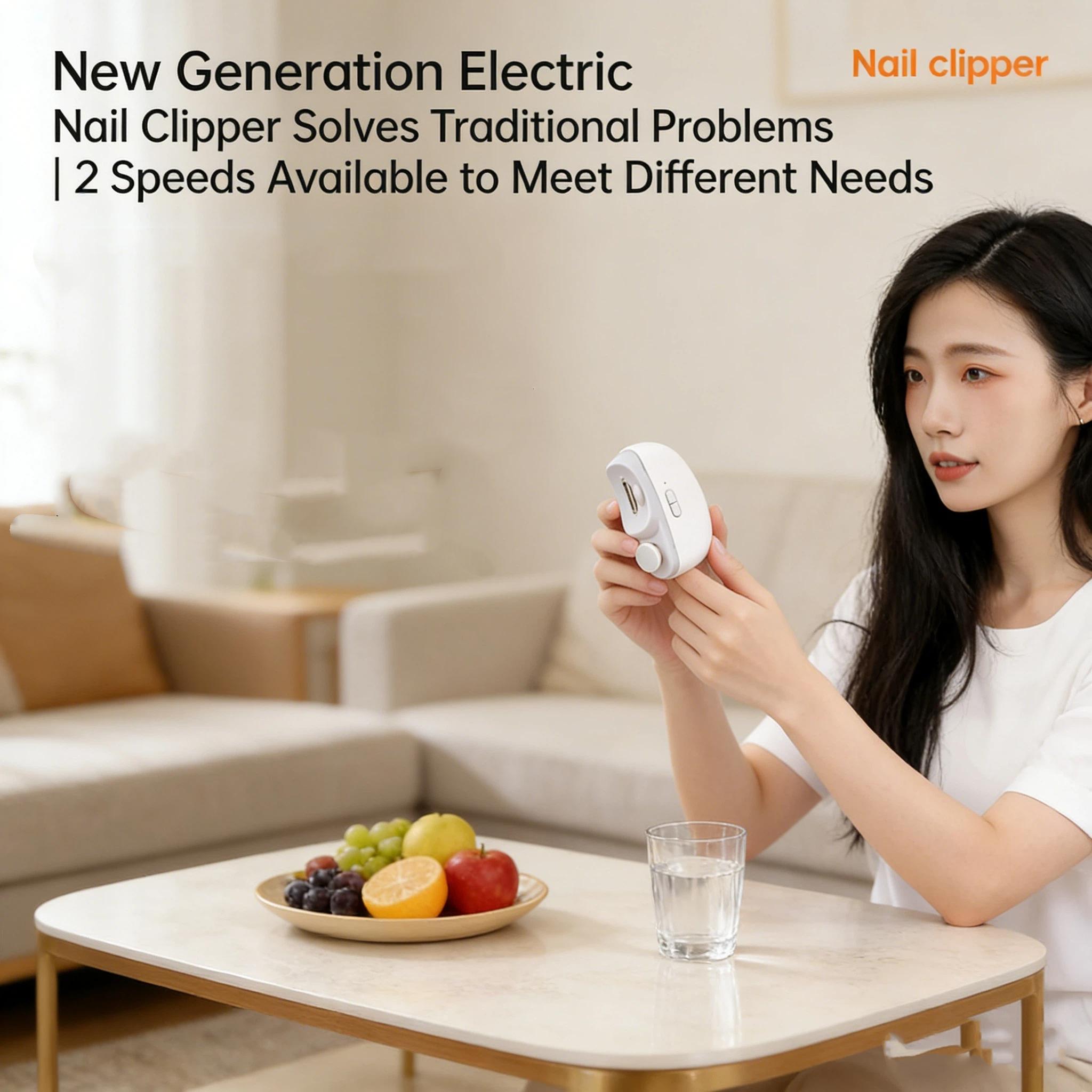 Electric Nail Clippers Automatic Multi-Function Anti-Splash Manicure Polisher, Baby Infant Toddler Electric File Grinder