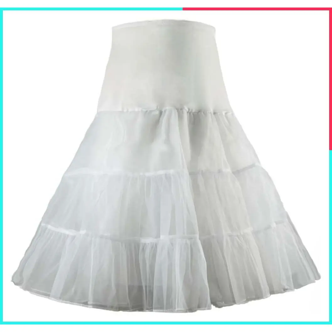 Women's 50s Vintage Petticoat 26 Inch Crinoline Rockabilly Tutu Skirt Slip S-L