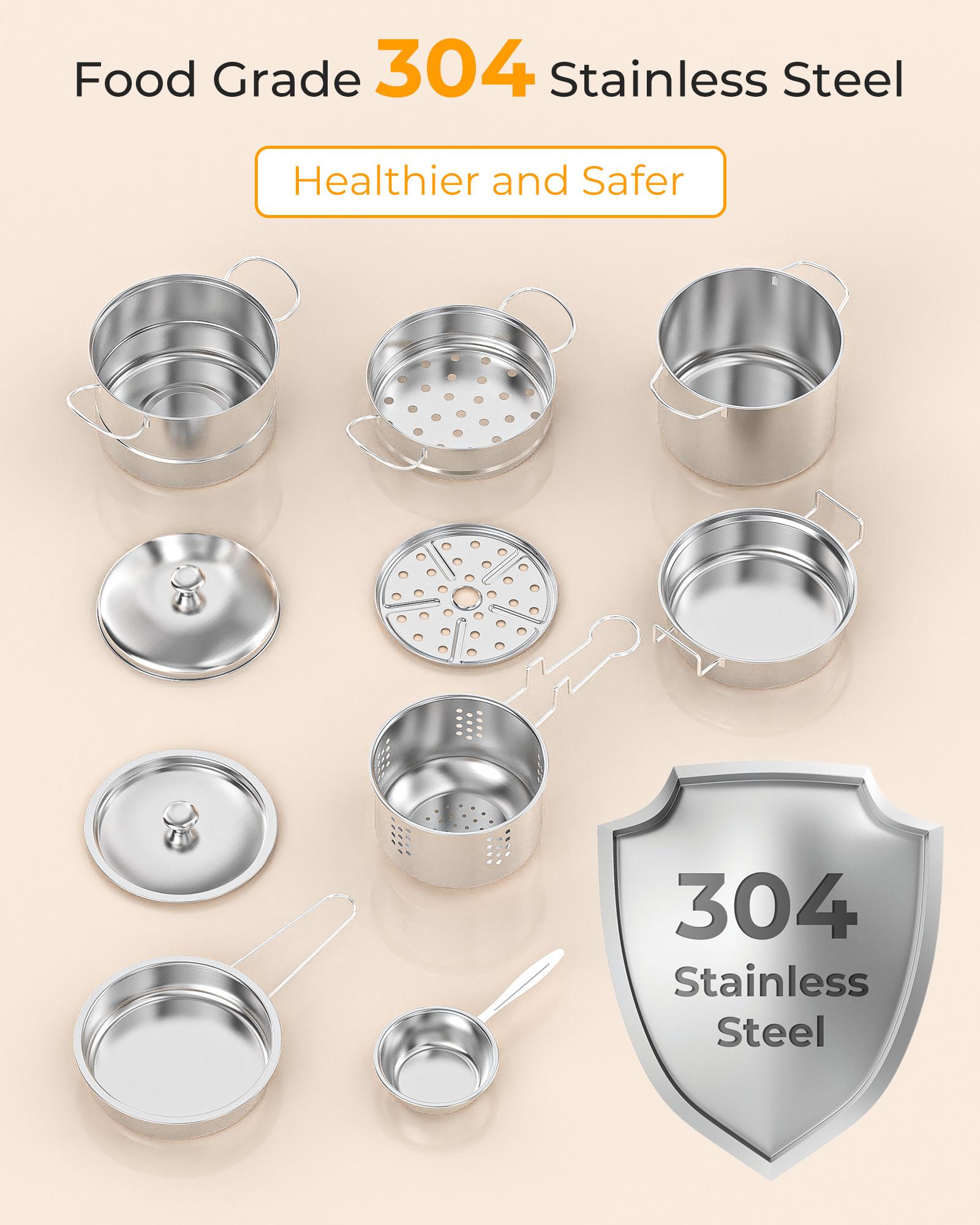 Real Kids Cooking Set Ages 8–12 (Pink/Blue) – Mini Kitchen Beginner Cooking Kit, Montessori Life Skills Toy Gift w/ Safe Knife, Dishes & Tools Real Kids Cooking Set Ages 8–12 (Pink/Blue) – Mini Kitchen Beginner Cooking Kit, Montessori Life Skills Toy Gift w/ Safe Knife, Dishes & Tools