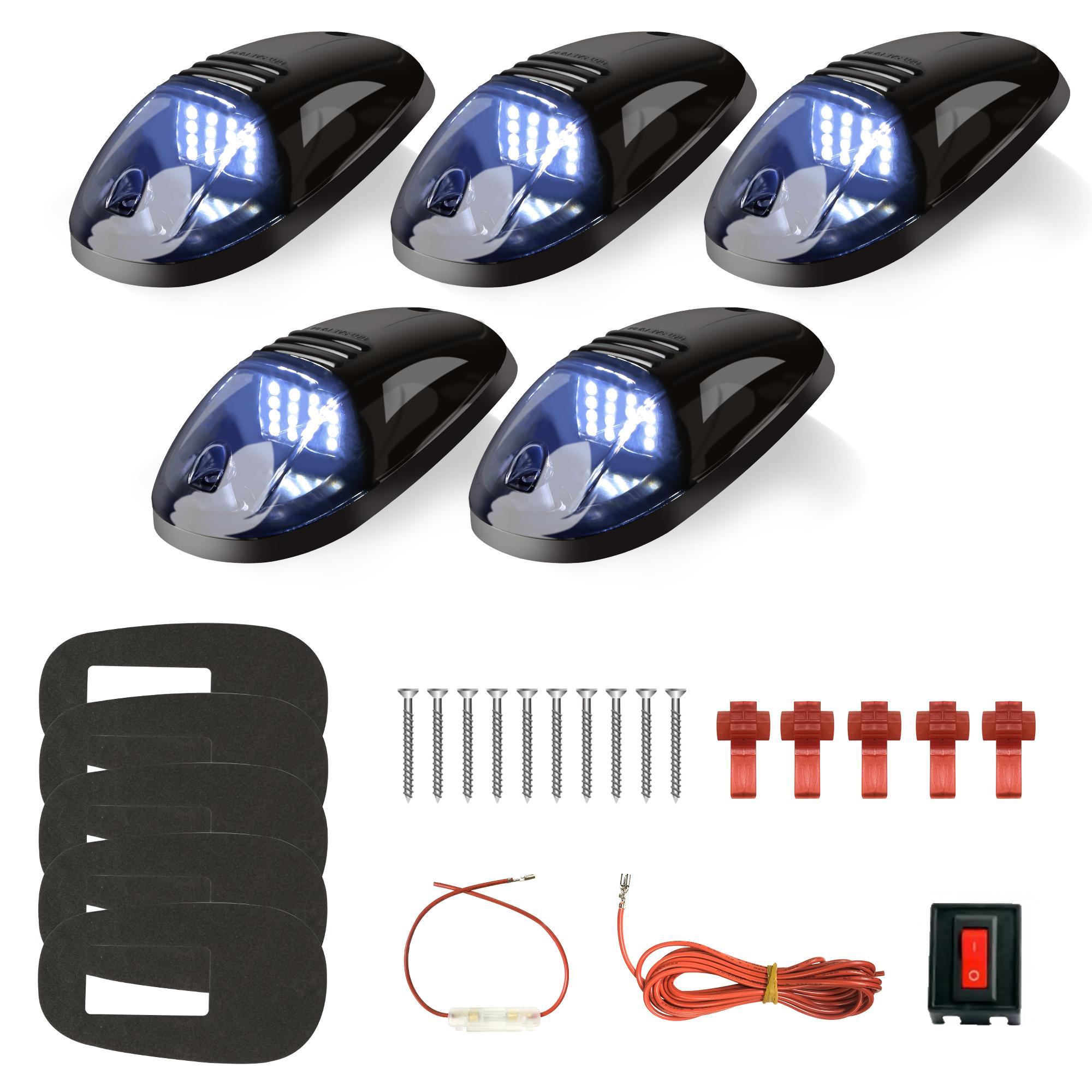New Smoked 5 Pcs 12 LED Vehicle Car Cab Roof Running Marker Lights for Truck SUV Off Road Set Bulb Lamp Car Styling