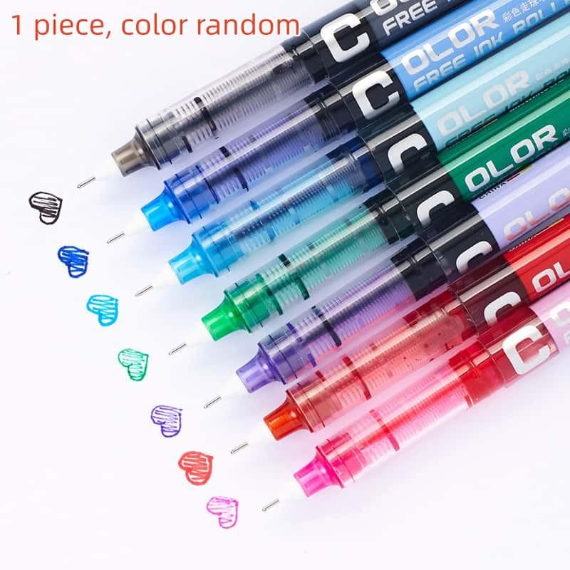 Colorful Liquid Ink Ballpoint Pen, Smooth Quick-Dry Neutral Pen, Fine Tip for Writing, Ideal for Students, Office, Daily Use Stationery