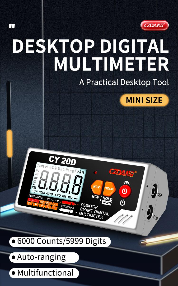 Desktop Digital Multimeter, Voice Function, Electrician Multi Tester, Backlit Bright Screen, Essential Tool for Electrical Work