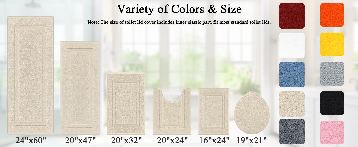 Light Beige Microfiber Bath Rugs Set of 3 - Non-Slip, Washable, Absorbent - 16"x24" Mat, 20"x24" U-Shape Rug, 19"x21" Lid Cover - Ideal for Bathrooms, Shower, Laundry, Everyday Use, Great Gift, Machine-Washable, Water Absorbent Light Beige Microfiber Bath Rugs Set of 3 - Non-Slip, Washable, Absorbent - 16"x24" Mat, 20"x24" U-Shape Rug, 19"x21" Lid Cover - Ideal for Bathrooms, Shower, Laundry, Everyday Use, Great Gift, Machine-Washable, Water Absorbent