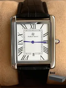 Men's Elegant Analog Quartz Watch, Silver Color Sus304 Stainless Steel Case, PU Leather Strap, Roman Numeral Dial, Rectangular Face, Waterproof Business Wristwatch, Business Fashion Watch