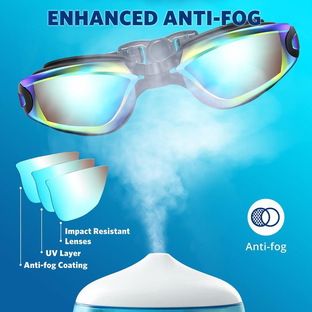 Unisex Tinted Lenses Sports Pool Goggles for Adults - Professional Fogless, 100% UV Protective, Leakproof Swimming Glasses, Anti-Fog Coating, Fashion Accessory for Pool Use