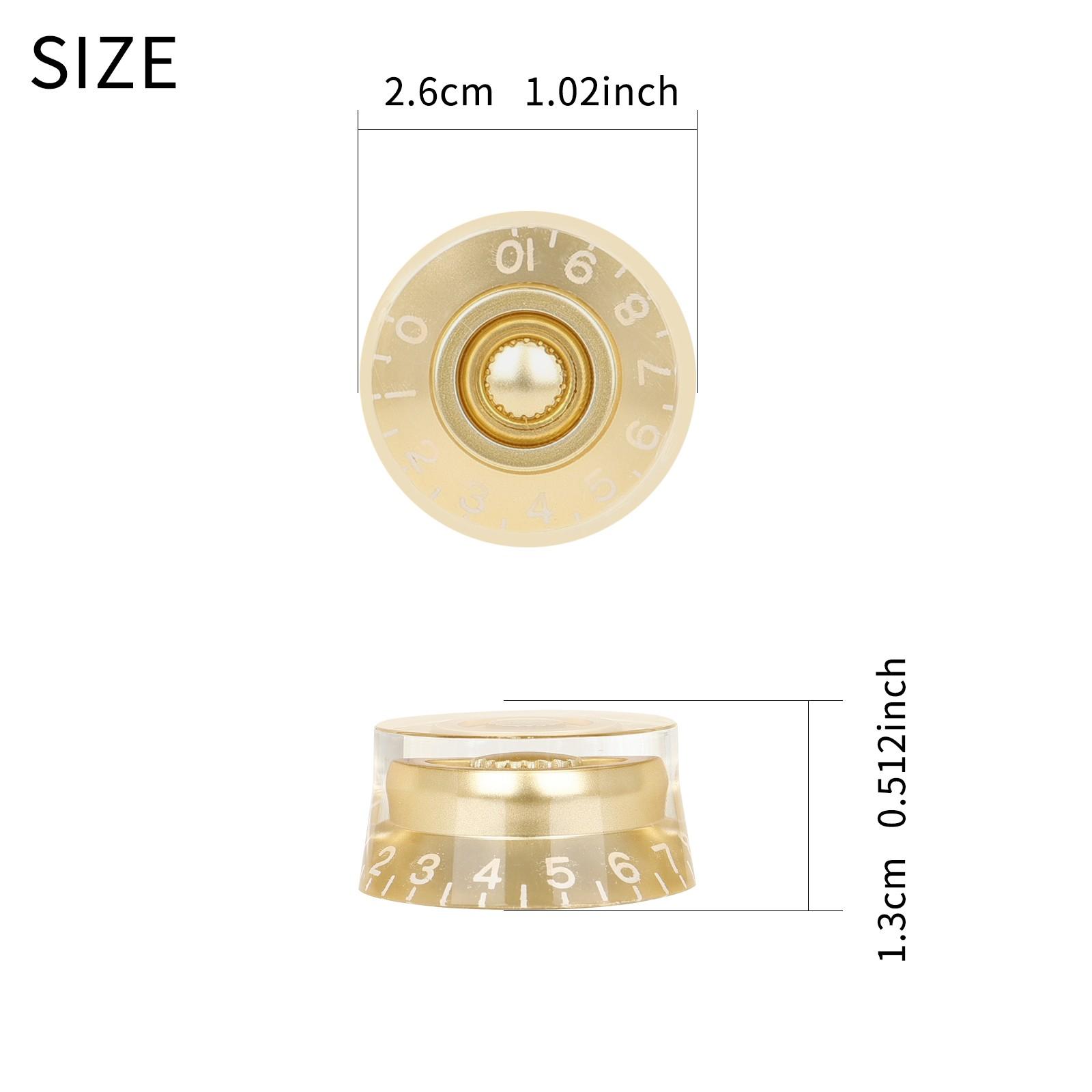 Irin Electric Guitar Volume Knob, Transparent Sound Control, Smooth Surface, Clear Markings, PVC Bag Packaging