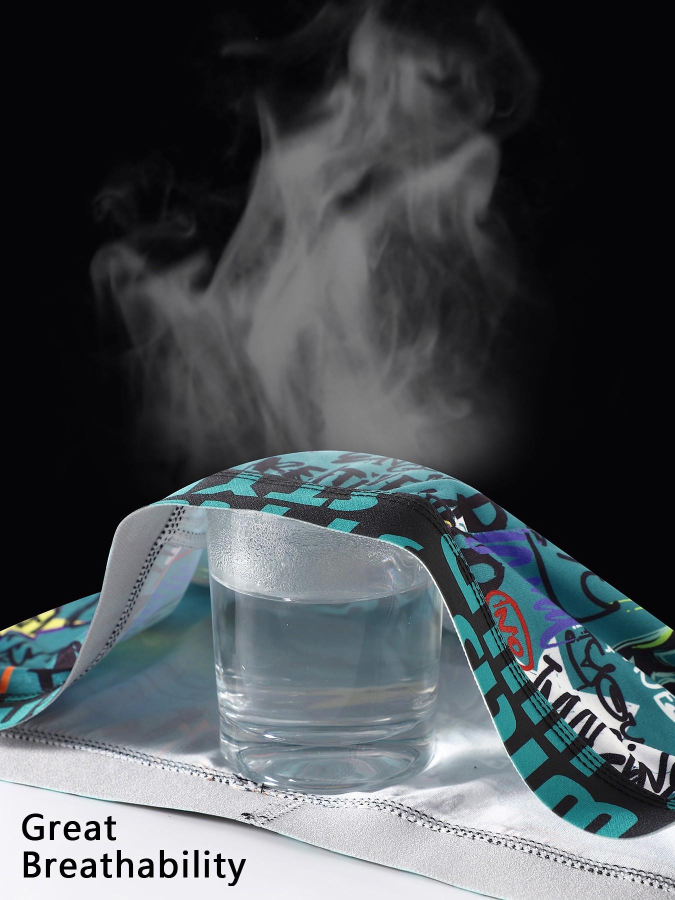 3-pack men's boxer briefs, trendy graffiti prints, soft and breathable, street-style underwear