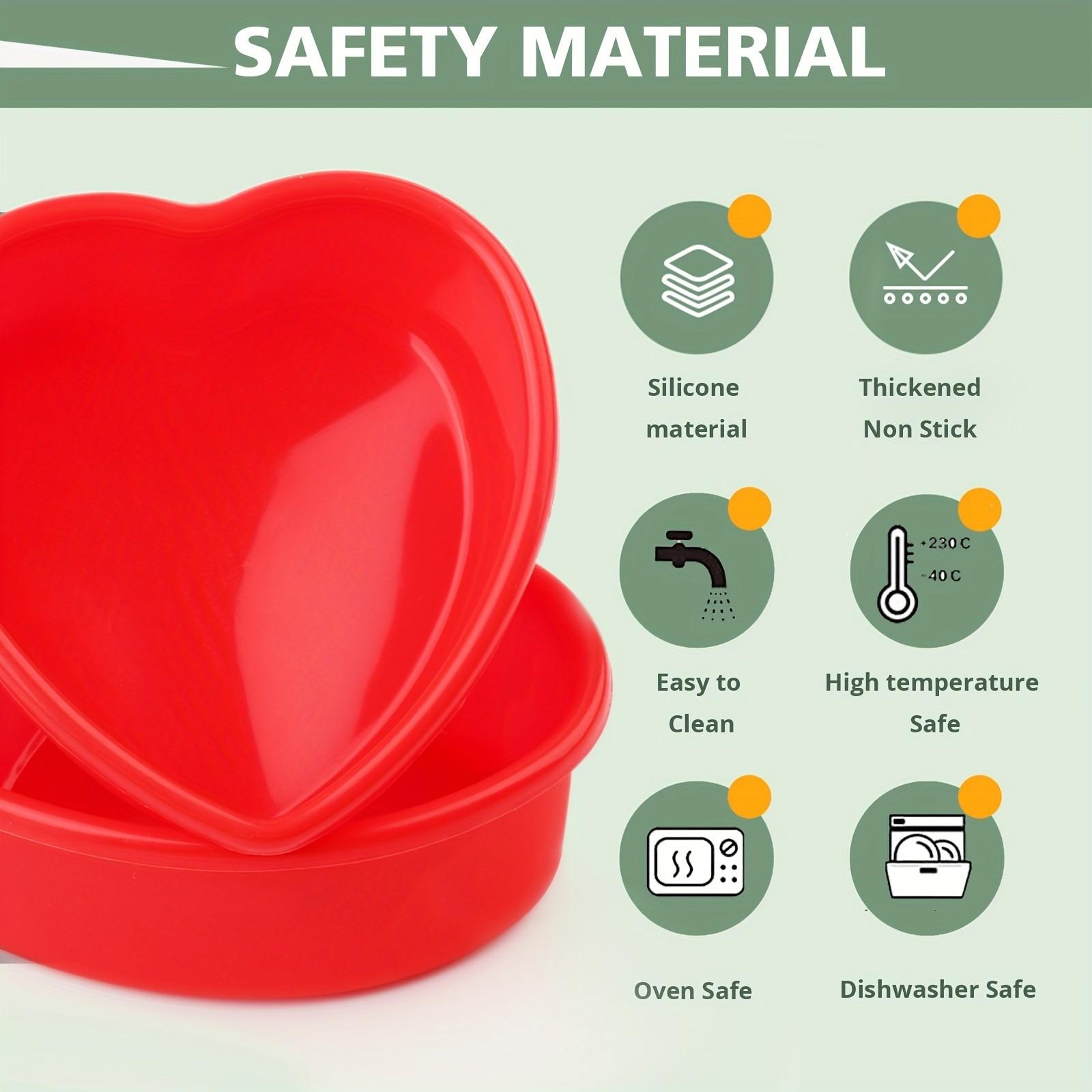 2 Piece Heart Shaped Cake Pans, 7 Inch Silicone Heart Cake Molds, Perfect for Valentine's Day, Small Heart Baking Mold Set