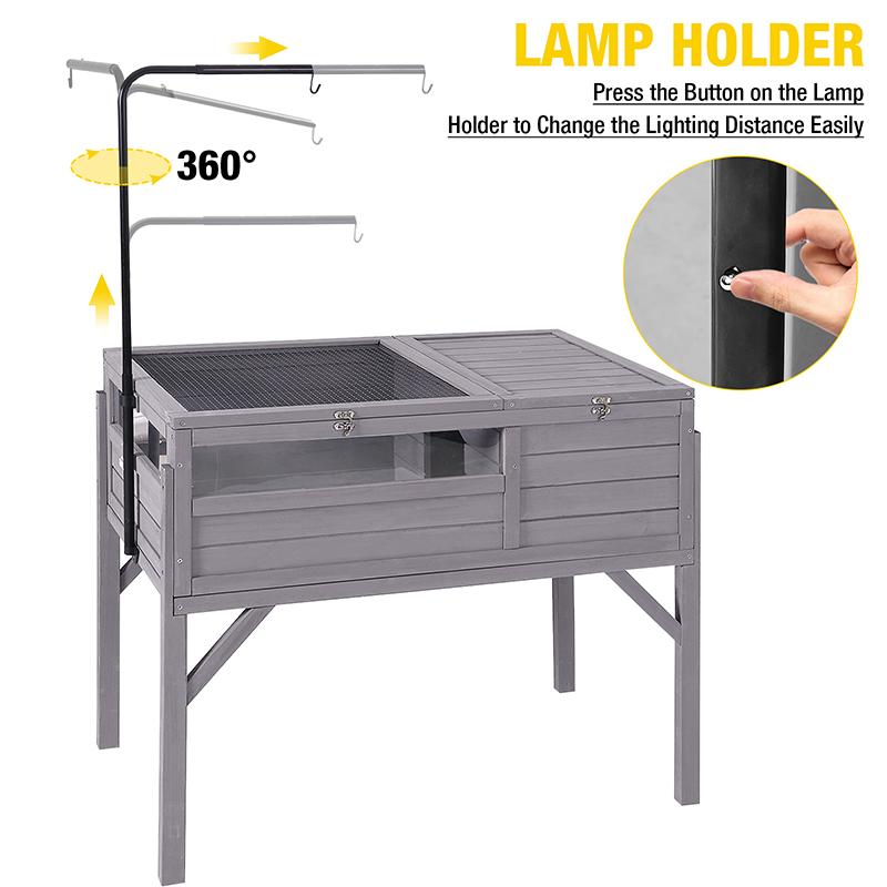 Aivituvin-AIR70 Wooden Tortoise House with Legs | Large Turtle Habitat Aivituvin-AIR70 Wooden Tortoise House with Legs | Large Turtle Habitat