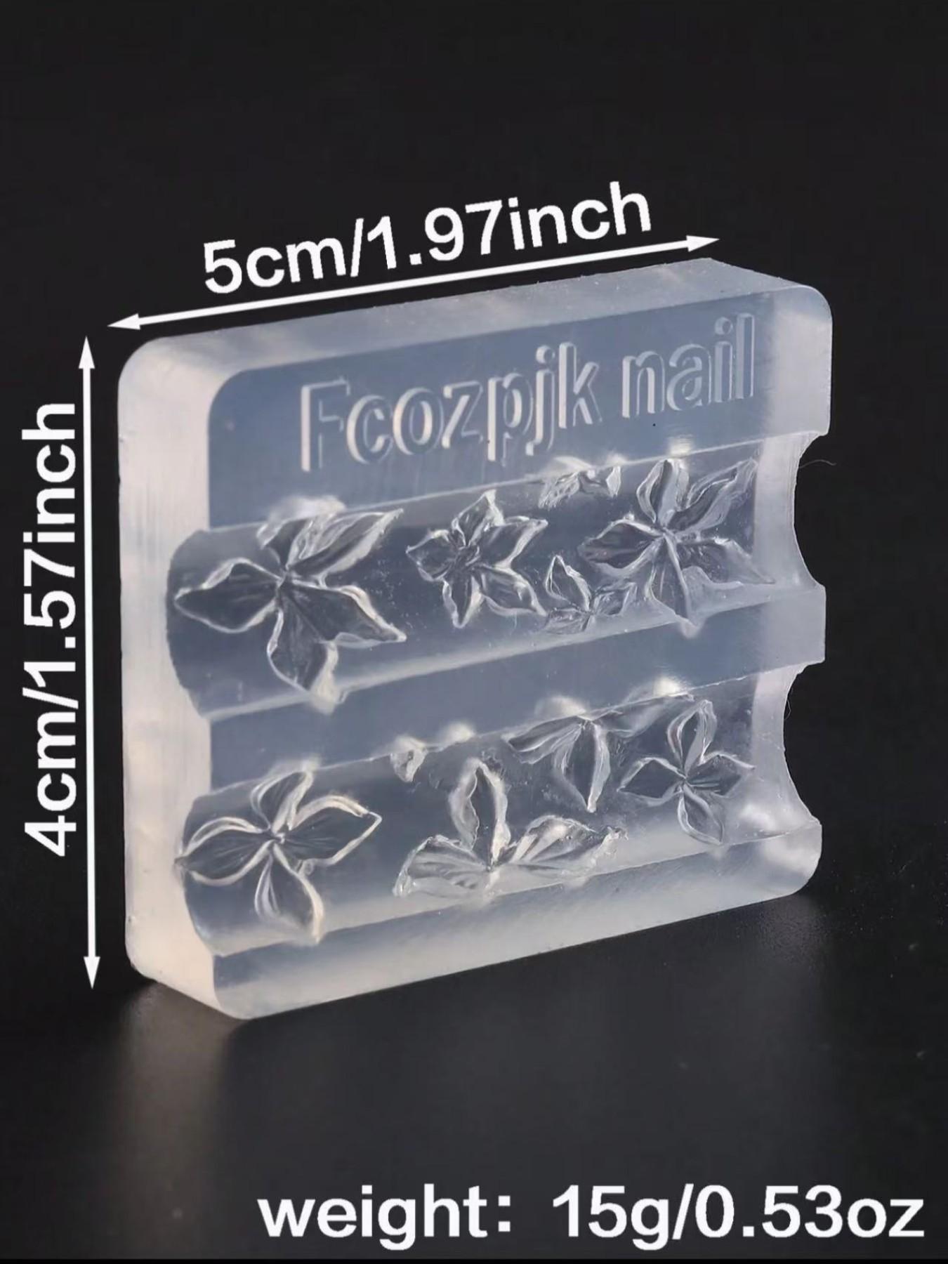 Lily Flower Nail Art Mold, 3D Embossing Carving Mold for Hibiscus & Petals, DIY Design Tool for Press on & Acrylic Nails