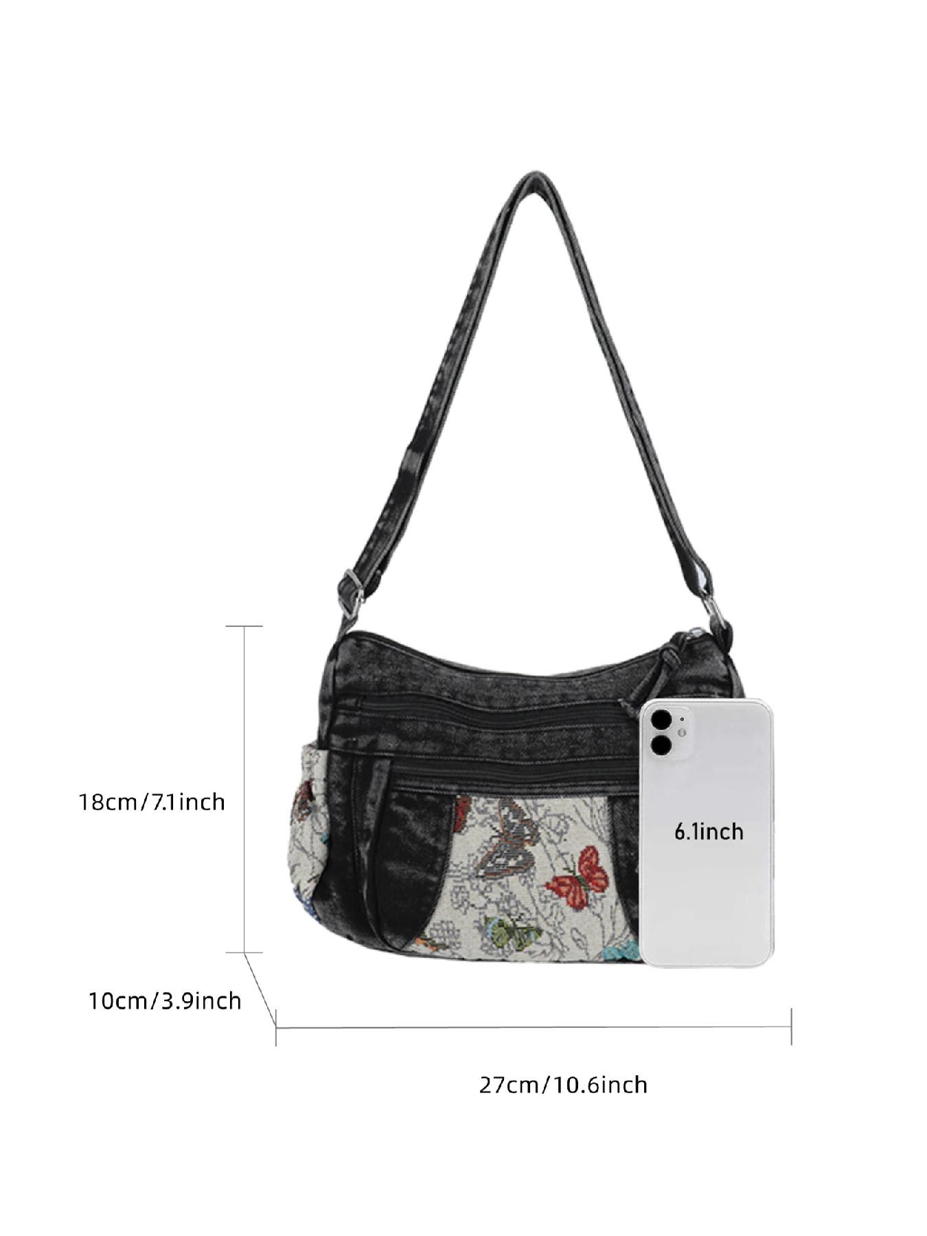 Casual Fashion Multi-Pocket Butterfly Design Bag, Shoulder & Crossbody Handbag, Stylish Women's Accessory for Daily Use