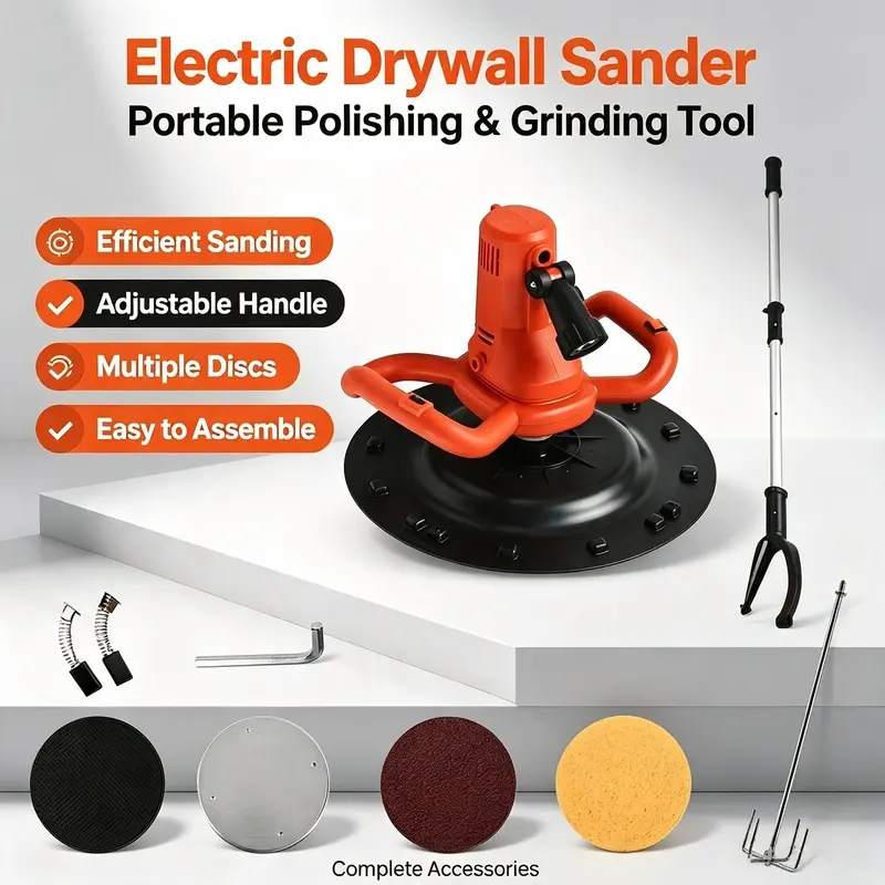 Electric cement mortar smoothing machine--powerful wall smoothing and polishing equipment, creates smooth surfaces, suitable for construction and renovation projects