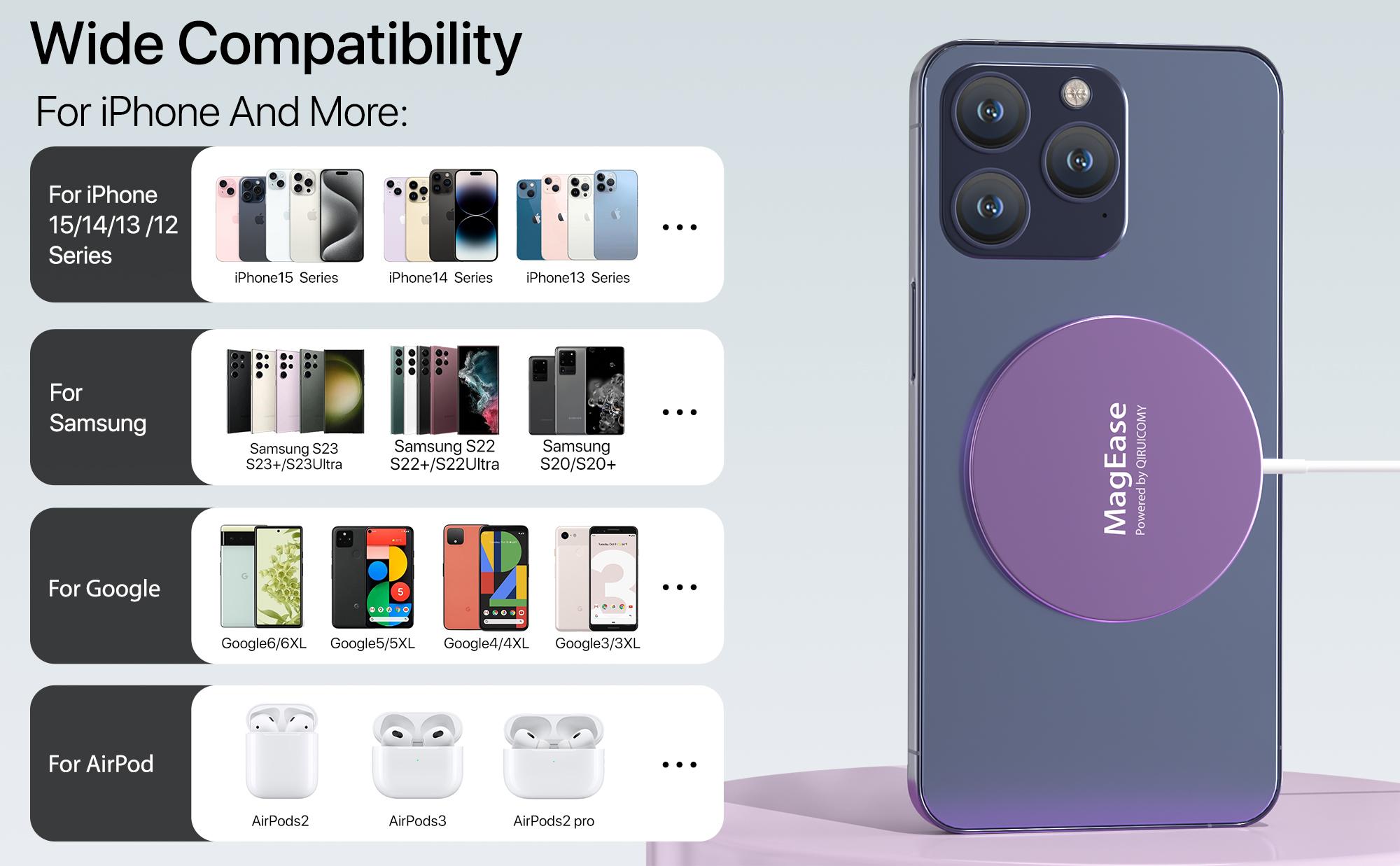 2Pieces/Pack 2025 new Game charger Magnetic Wireless Charger Compatible with MagSafe Charger for iPhone 12 pro-16series Similar to original