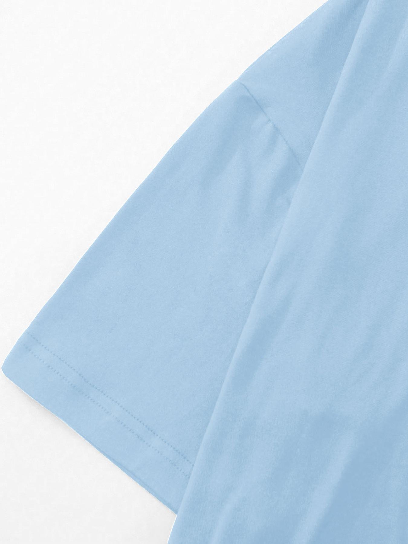 Mama Letter & Bow Print Round Neck Tee, Fashion Casual Crew Neck T-Shirt for Daily Holiday Vacation Outdoor Wear, Ladies Clothes for All Seasons, Top