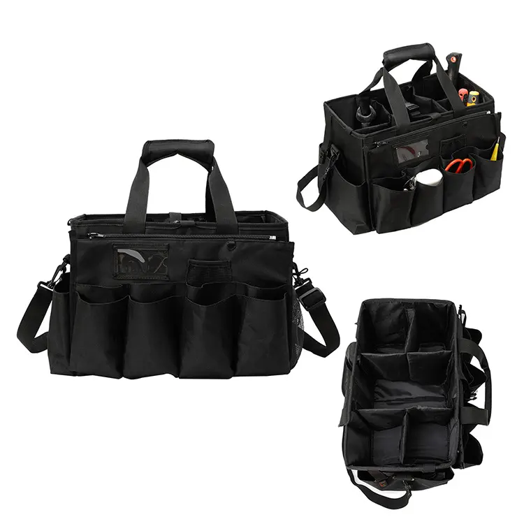 Cleaning Caddy Organizer Bag, Wearable Multifunctional Tool Storage Tote with Adjustable Shoulder Strap, Large Capacity Oxford Bag for Housekeeping, Car Detailing, and Home Organization