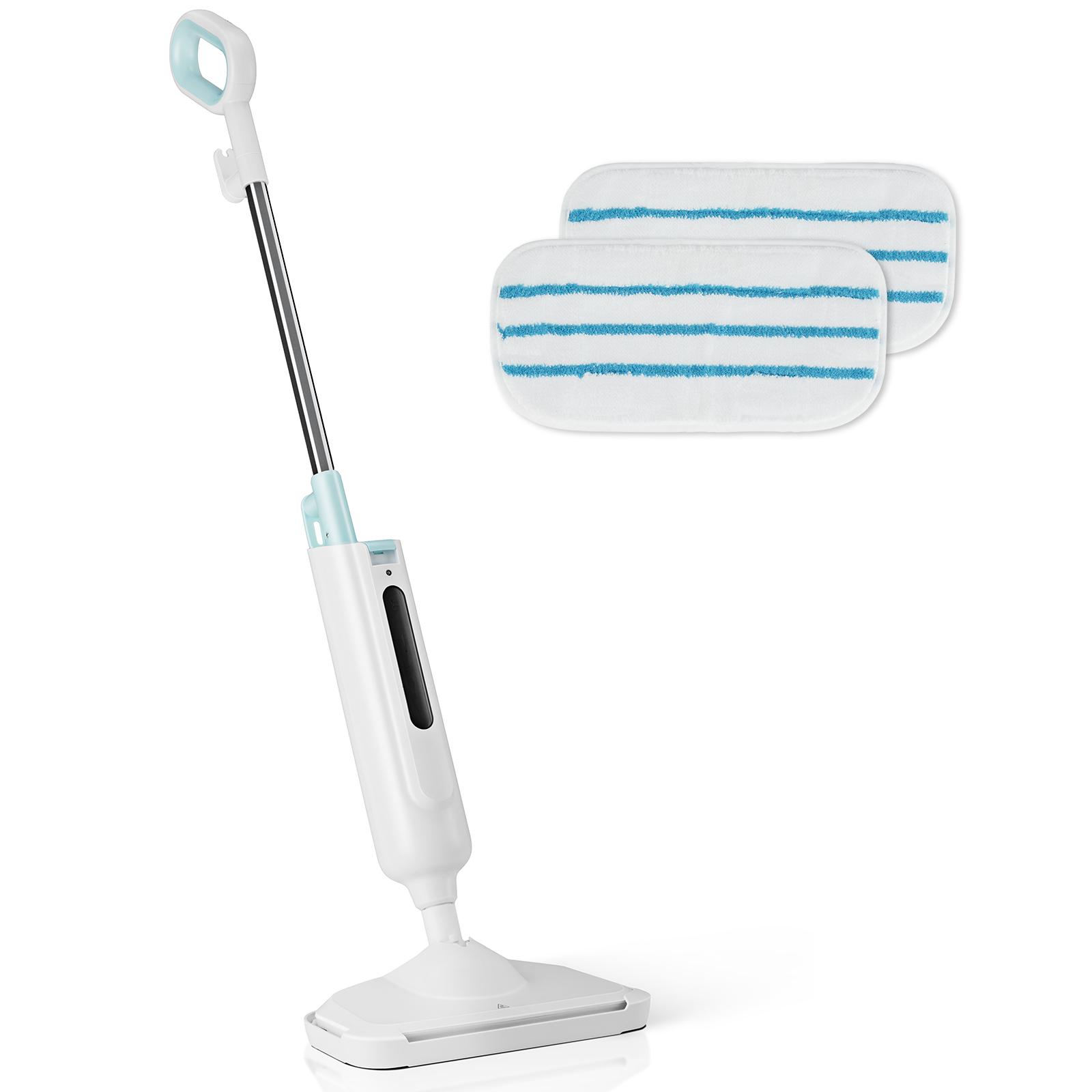 Steam Mop for Floor Cleaning, Lightweight Steamer for Hardwood, Tile, Laminate, Carpet, 30s Heat-Up, 2 Washable Pads, 11.2oz Water Tank