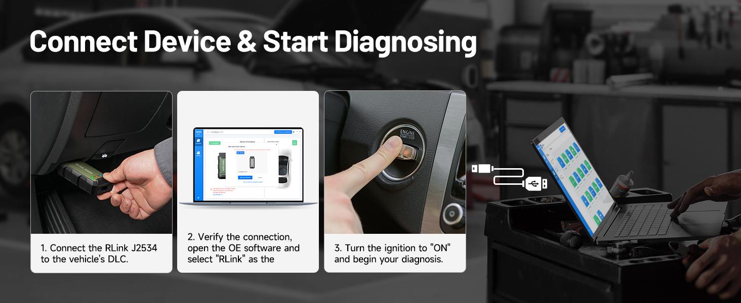 TOPDON RLink J2534 Pass-Thru Programmer, OEM Reprogramming and Diagnostic Tool, Enhanced J2534 VCI, Supports J2534/D-PDU/CAN-FD/DoIP, Compatible with 17+ Vehicle Brands, No OE Software Provided