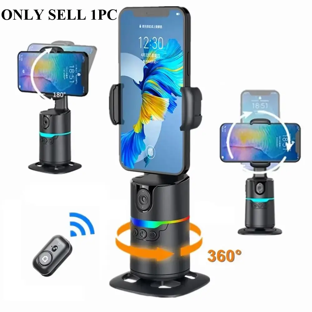 360°Rotation Smartphone Gimbal Stabilizer Face Tracker Selfie Stick Tripod with Remote and Gesture Control for Live Video Shoot Selfie Stand