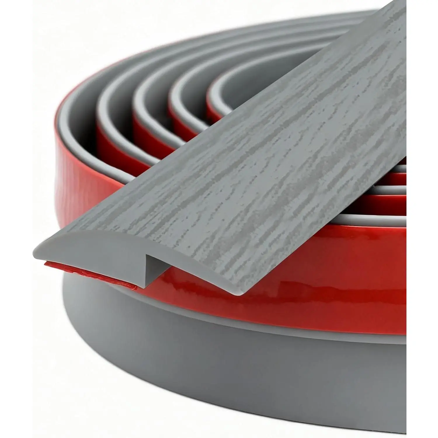 Carpet Floor Transition Strip, Self-Adhesive Carpet to Tile Transition Edging Trim Suitable for Door Threshold/Wood Floor, Cover Height Within 5mm – Gray(20Ft)