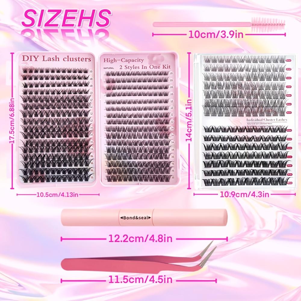 False Eyelash Book Kit (Glue + Tweezers + Brush) Waterproof Eyelash Extension Kit D Curl Tufted Eyelash Extension Kit Single Lash Kit