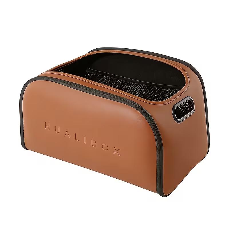 Luxury Leather Car Storage Box, Multi-Functional Organizer, Large Capacity Trunk Bin, Passenger Seat Compartment, Car Interior Essentials