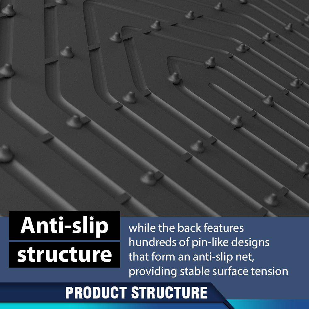 CROSSDESIGN 3PCS Floor Mats for PACIFICA 2017-2025 Plaid 3D Material Cargo Liners All-Weather Car Mats Anti-Slip Trunk Mat  Accessories Custom Fit 7 and 8 passenger model