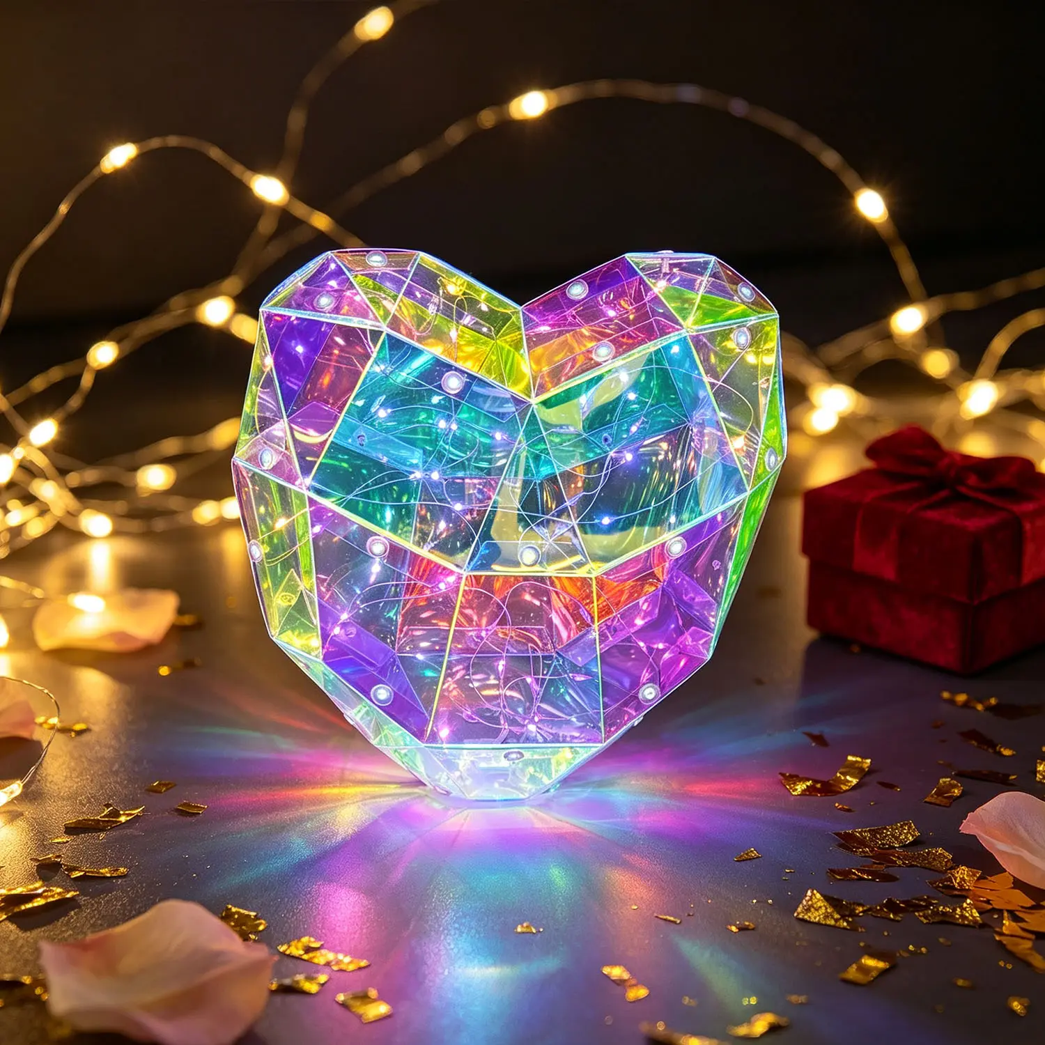 Heart LED Night Light with USB and Aaa Dual Power, Ideal for Bedroom, Game Room, Bar, Café, Perfect Gift for Girlfriend, Lover, Friend