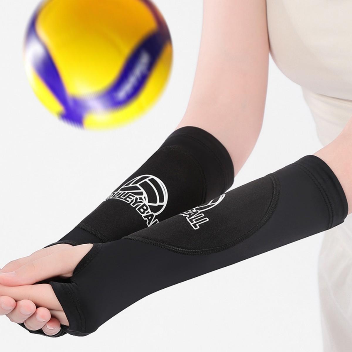 Breathable Volleyball Arm Guards, Pressure Basketball Tennis Training, Sponge Shockproof Arm Protection, 1 Pair Sports Equipment
