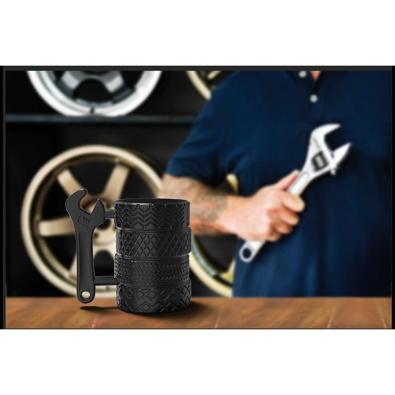 Gifts for Men, Car Mechanic Gifts for Men, Stylish Ceramic Mug for Car Enthusiasts and Mechanics, Ceramic Tire Mug with Handle, Drinkware Washable cup,Durable Handle, Heat Resistant – Birthday Gifts for Coffee and Tea Lovers